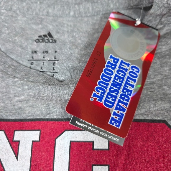 Adidas Sports T-Shirt Mens L Heather Gray North Carolina State Wolfpack NCAA NWT - Picture 6 of 10